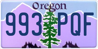 OR license plate 993PQF