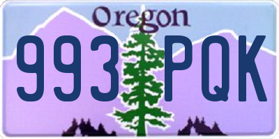 OR license plate 993PQK
