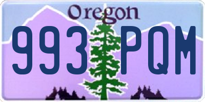 OR license plate 993PQM