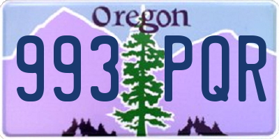 OR license plate 993PQR