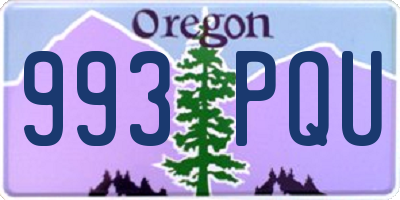 OR license plate 993PQU