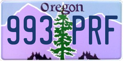 OR license plate 993PRF