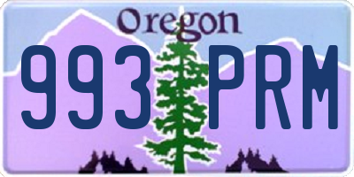 OR license plate 993PRM