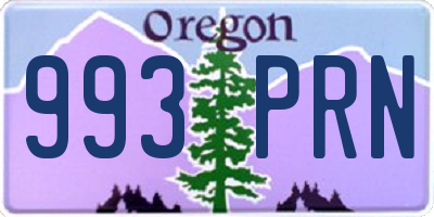 OR license plate 993PRN