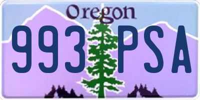 OR license plate 993PSA