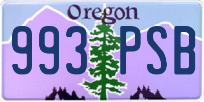 OR license plate 993PSB