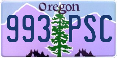 OR license plate 993PSC