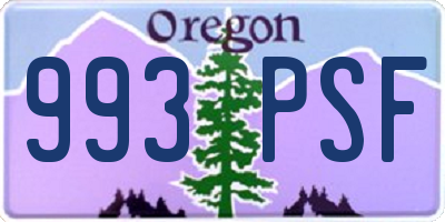 OR license plate 993PSF