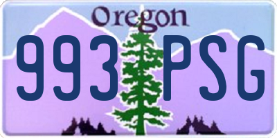 OR license plate 993PSG