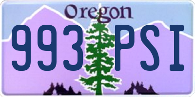 OR license plate 993PSI