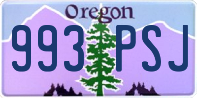 OR license plate 993PSJ