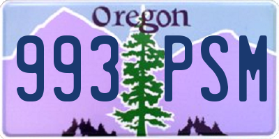 OR license plate 993PSM