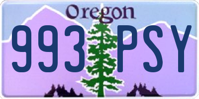 OR license plate 993PSY