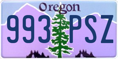 OR license plate 993PSZ