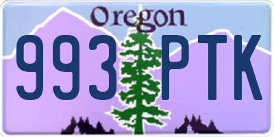 OR license plate 993PTK