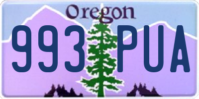 OR license plate 993PUA