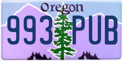 OR license plate 993PUB