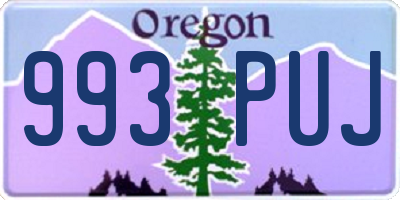 OR license plate 993PUJ