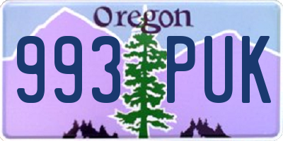 OR license plate 993PUK