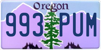 OR license plate 993PUM