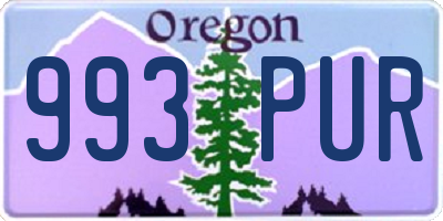 OR license plate 993PUR