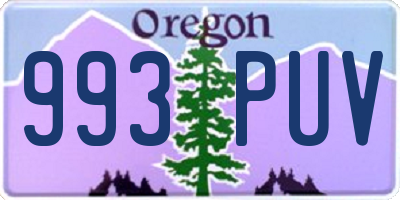 OR license plate 993PUV