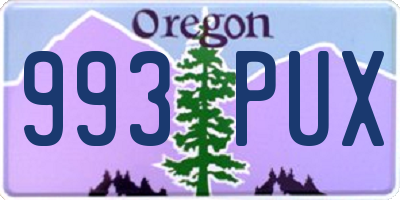 OR license plate 993PUX