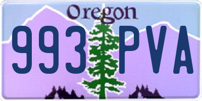 OR license plate 993PVA