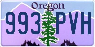 OR license plate 993PVH