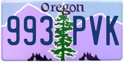 OR license plate 993PVK