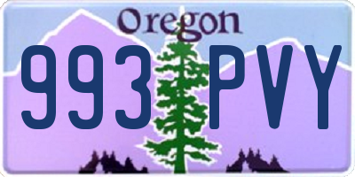 OR license plate 993PVY