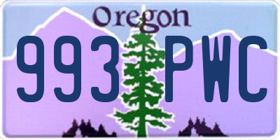 OR license plate 993PWC