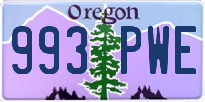 OR license plate 993PWE
