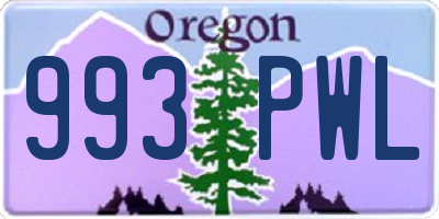OR license plate 993PWL
