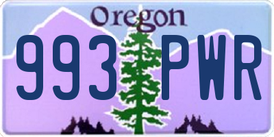 OR license plate 993PWR