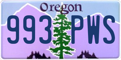 OR license plate 993PWS