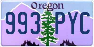 OR license plate 993PYC