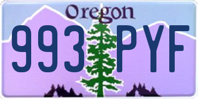 OR license plate 993PYF