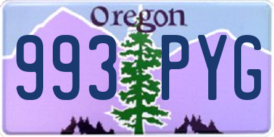 OR license plate 993PYG