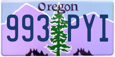 OR license plate 993PYI