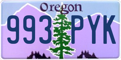 OR license plate 993PYK