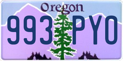 OR license plate 993PYO