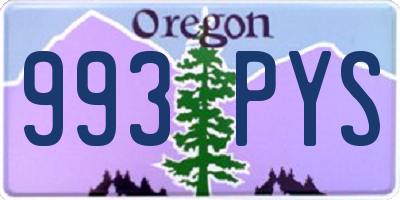 OR license plate 993PYS