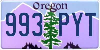 OR license plate 993PYT