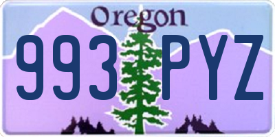 OR license plate 993PYZ