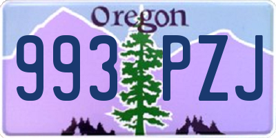 OR license plate 993PZJ