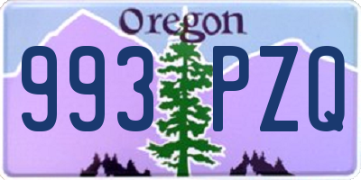 OR license plate 993PZQ
