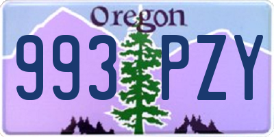 OR license plate 993PZY