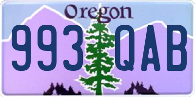 OR license plate 993QAB
