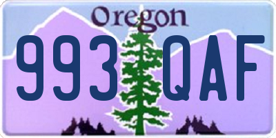 OR license plate 993QAF